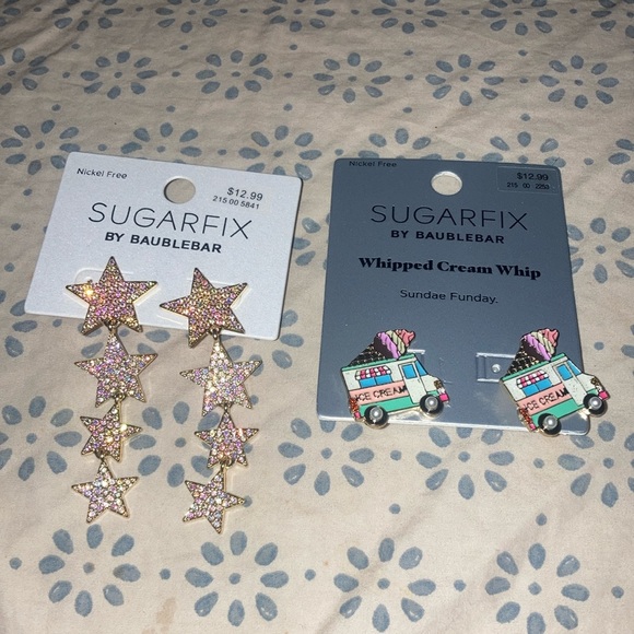 Sugarfix by Baublebar Whipped Cream Whip Ice Cream Truck & Dangly Stars Earrings - Picture 2 of 7